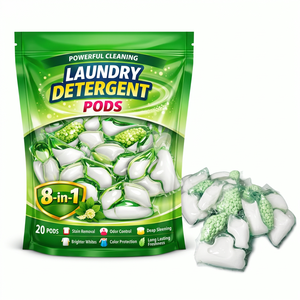Lessives en dosettes 8-en-1 écologiques et puissantes, 20 unités, multi-nettoyage, enzymes végétales, protection des couleurs, pour machine à laver automatique - Product Image 4