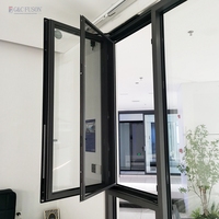 Fenêtres de toit en aluminium inclinables Fuson, lucarne en aluminium, fenêtre à battant en métal, fenêtres à auvent avec moustiquaire