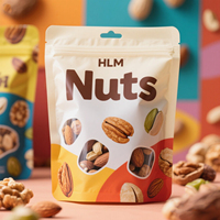 Sac de pochette d'emballage à zip-lock debout imprimé personnalisé pour collation noix nourriture fruits secs maïs noix graines de citrouille sac de noix