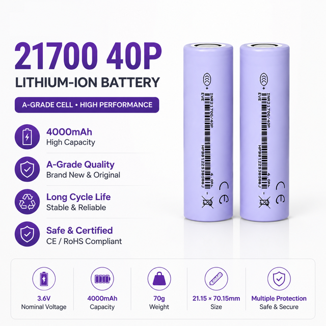 21700 40P NMC Lithium Battery Cell Pack High Capacity Ternary Lithium Battery for E-Bike Power Tools Robot