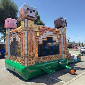 Pixel Double Lane Combo Bounce House Alquiler | Combo húmedo o seco, Gamer Combo Bouncy, Castillo pixelado inflable - Product Image 6