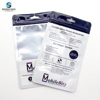 Sac en Mylar en plastique transparent à fenêtre transparente imprimé mat personnalisé sur un côté pour accessoires de coque de téléphone sac d'emballage pour câble d'écouteur