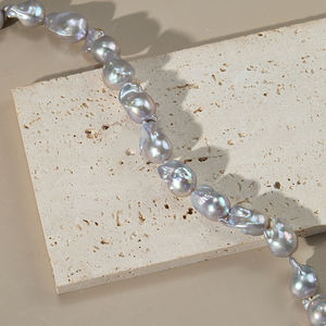 Prezzo di fabbrica perla grigia perla d'acqua dolce barocca perla per bracciale collana creazione di gioielli - Product Image 6