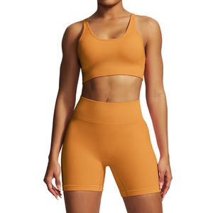 Ensemble de yoga Allure Body sans couture, dos nu, taille haute, séchage rapide, tissu synthétique mélangé, vêtements de fitness pour femmes - Product Image 5
