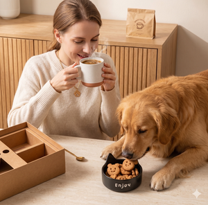 <span class=keywords><strong>Coffret</strong></span> cadeau pour les amoureux des chats, comprenant une tasse en céramique, un bol pour <span class=keywords><strong>chat</strong></span>, une cuillère dorée, du café gourmet, pour offrir en cadeau aux propriétaires d'animaux - Product Image 2