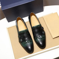 Chaussures décontractées pour hommes à livraison rapide, en cuir antidérapant, chaussures habillées pour hommes, chaussures à pampilles tendance en cuir PU souple, chaussures de mode en cuir