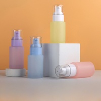 Nouvelle bouteille de fond de teint liquide en verre givré écologique, impression à chaud, sérigraphie, tête de pompe à pression de 30 ml pour les soins de la peau