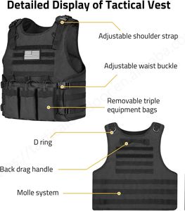 Chaleco táctico CVLIFE para hombre, sistema ajustable y de liberación rápida, chaleco extraíble para accesorios de caza al aire libre - Product Image 4