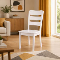 Chaise de salle à manger en bois massif, chaise d'appoint en bois couleur noyer, dossier en échelle, pour la maison et les restaurants
