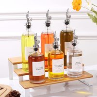 Bouteille de distributeur d'huile d'olive pour la cuisine Distributeur de sirop de café Verseur lesté Distributeur de bouteilles en verre pour la cuisine