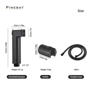 PINEBAY, высокое качество, горячая распродажа, черный распылитель для биде, спрей для унитаза, ручной спрей для биде с ПВХ-шлангом - Product Image 6