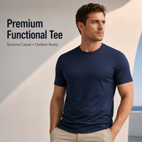 Chemise à col rond pour homme JNEI Fast Supply 150 g/m², séchage rapide, respirante, protection solaire, idéale pour les voyages d'été