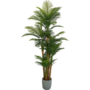 Árbol Artificial de Palma, Juego de 5 Varas, <span class=keywords><strong>42</strong></span> Hojas, Decoración Ecológica para Interiores/Oficina, 125 cm de Altura, Plástico+Alambre de Hierro - Product Image 1