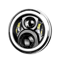 Phares LED 12V 45W éclairants, 7 pouces, avec Angel Eyes RGB, pour Jeep Wrangler tout-terrain, éclairage avant, mise à niveau universelle, éclairage automobile