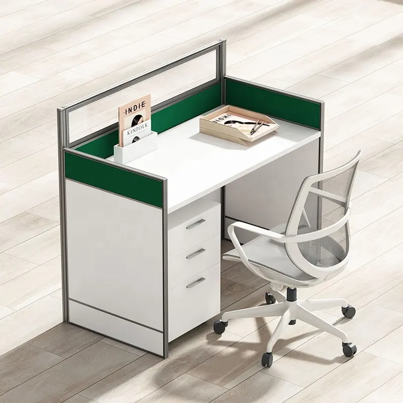 Single Person Office Desk with Partition Modern Work Station Partition Office Furniture