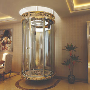 Lift bundar tampilan 360 derajat mewah untuk Villa Hotel dalam ruangan penggunaan sistem keamanan desain kaca penuh tanpa suara - Product Image 4