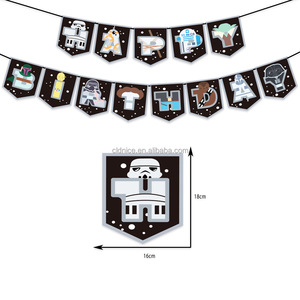 Simpatici articoli per feste di compleanno di guerre a tema stella, la decorazione per feste di favore include un Topper per Cupcake con Banner di buon compleanno - Product Image 3