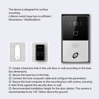 Sonnette vidéo intelligente TuoAn Tuya pour la maison intelligente, caméra HD 2 mégapixels avec vision nocturne, moniteur intérieur, déverrouillage par carte intelligente
