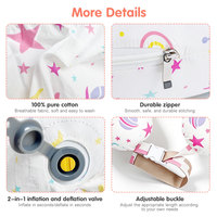 Coussin d'allaitement gonflable en forme de U pour bébé Portabuddy - Matériel TPU portable manuel, 0-12 mois, capacité de charge de 50 kg, multifonction