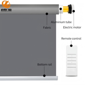Store banne électrique pour pergola, pare-soleil extérieur, <span class=keywords><strong>rideau</strong></span> coupe-vent en nylon, <span class=keywords><strong>rideau</strong></span> pare-soleil en fibre de polyester - Product Image 4