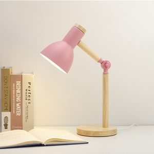 Nordic Table Lamp Eye protection Dormitory <strong>Desk</strong> College Student Dormitory Simple Bedroom Bedside Lamp Girl Macaron <strong>Wooden</strong> Lamp - Product Image 3