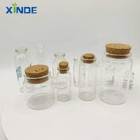 Bouteilles en verre miniatures XINDE avec bouchon en liège pour sucre, bonbons, aliments pour animaux, usages médicaux, sérigraphie