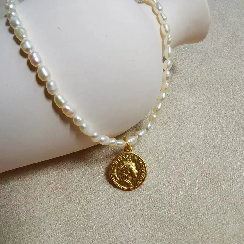 Модные Винтажные женские пресноводный жемчуг и сплава цепи ожерелье ювелирные изделия пресноводного жемчуга бисером сексуальное ожерелье