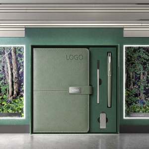 Agenda/Diario A5 2024 con Logotipo Personalizado, Set de Regalo Promocional con Bolígrafo, Cuero PU, Impresión Serigráfica - Product Image 3