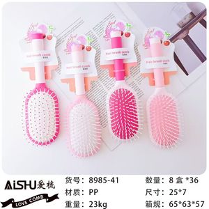 Brosse à cheveux avec miroir, poils en nylon, plastique, pour coiffure à domicile, grande taille 15-20 cm - Product Image 2