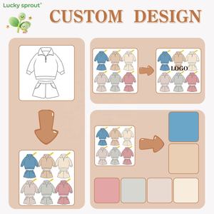 ชุดเสื้อผ้าเด็กแฟชั่น ฤดูใบไม้ผลิ ฤดูใบไม้ร่วง ชุด 2 ชิ้น ชุดเด็กวัยหัดเดิน สีพื้น ซิป 1/4 ชุดเสื้อแขนยาวเด็กผู้ชาย - Product Image 2