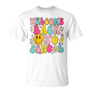 Camiseta de bienvenida de regreso a la escuela, manga corta, cuello redondo, unisex, diseño retro para niños - Product Image 1