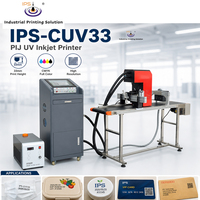 Máquina de Impresión UV Digital a Color IPS-CUV33 para Cajas Metálicas, Cabezal de Impresión Piezoeléctrico I3200, Impresora Pij para Botellas, Logotipos y Códigos QR