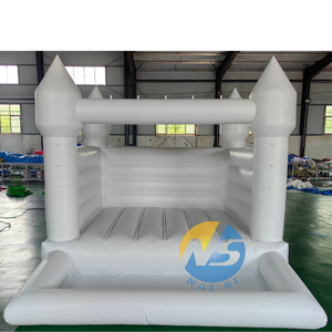 Château gonflable commercial blanc à toit pointu avec piscine à balles, pour adultes, <span class=keywords><strong>location</strong></span> pour fêtes de mariage - Product Image 3