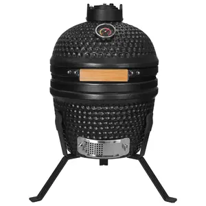 SEB KAMADO 13 Inch Mini BBQ Grill Matt Black Ceramic bbq Charcoal Grills Outdoor/Garden