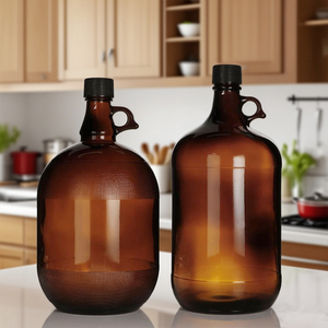 Venta al por mayor de 4 litros de vidrio ámbar botellas de <span class=keywords><strong>cerveza</strong></span> de gran tamaño personalizado vacío Growler - Product Image 3