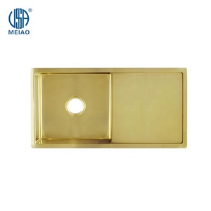 Mới nhất <span class=keywords><strong>ss</strong></span> handmade vàng đôi bồn rửa nhà bếp chải thép không gỉ bồn rửa nhà bếp - Product Image 5