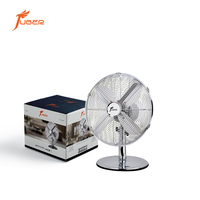 Ventilateur de table en métal multi-tailles 12/16 pouces avec tête inclinable réglable, style rétro vintage, 3 vitesses, grille métallique mécanique, ventilateurs de bureau