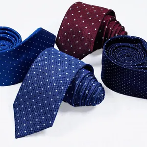 Cravate Jacquard en soie pour hommes, nouvelle collection, à la mode, petits points, cravate en soie tissée, slim, classique, pour les affaires, personnalisés