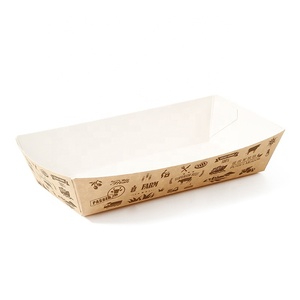 Cetak kustom Logo sekali pakai kertas bungkus Sushi nampan makanan wafel Crepe kotak nampan makanan perahu - Product Image 6