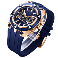 Montre de sport de luxe pour homme, de qualité supérieure, avec logo personnalisé, bracelet en silicone, cadran à aiguilles, boîtier en acier inoxydable, étanche 10 bars