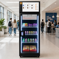 Distributeur automatique intelligent à reconnaissance faciale, technologie visuelle IA, réfrigérateur à porte unique pour snacks et boissons, kiosque en libre-service