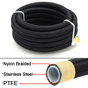 Tuyaux universels en nylon noir 10FT (3,05 mètres) AN6 AN8 AN10, <span class=keywords><strong>tuyau</strong></span> <span class=keywords><strong>de</strong></span> carburant PTFE, ligne <span class=keywords><strong>de</strong></span> <span class=keywords><strong>tuyau</strong></span> d'huile/<span class=keywords><strong>gaz</strong></span> pour refroidisseur en nylon tressé intérieur PTFE - Product Image 2
