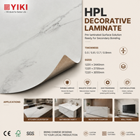 Panneau stratifié haute pression finition marbre pour plan de toilette, revêtement de porte et bardage intérieur