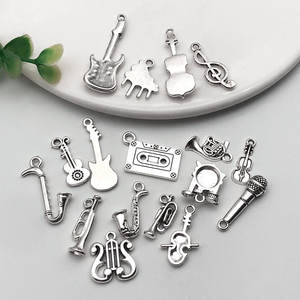 Trend Vintage Antique <b>Silver</b> Saxophone Violin Music Note Necklace <b>Bracelet</b> <b>Charm</b> Creative Jewelry Accessories - Product Image 6