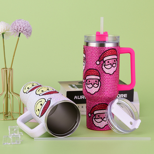 2025 hợp thời trang Bling Bling Cốc du lịch lớn Mug đôi Tường Cách Nhiệt Studded cốc thép không gỉ - Product Image 3