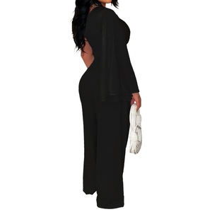 Women's New One Shoulder Sleeve Pleated Casual Solid Color 2 Piece <b>Set</b> Fashion - Product Image 3