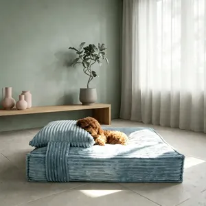 High Quality Eco-friendly Pet Corduroy Calming Mattress with Memory Foam Washable Cover All Seasons Pet Dog Bed - Product Image 3