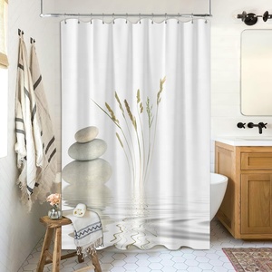 Cortina <span class=keywords><strong>de</strong></span> Ducha Moderna con Estampado Estilo Balance, <span class=keywords><strong>de</strong></span> Poliéster Ecológico, Resistente al Moho y al Agua, con <span class=keywords><strong>Ojales</strong></span> <span class=keywords><strong>de</strong></span> Acero Inoxidable - Product Image 1