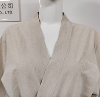 Peignoir en lin et coton personnalisé avec logo, pour spa, sauna, kimono, vêtements de nuit pour hommes et femmes