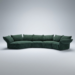 Canapé en forme de pétale, style italien minimaliste, style français, personnalisable, structure tout acier, revêtement en velours chenille, éponge, pour salon - Product Image 5